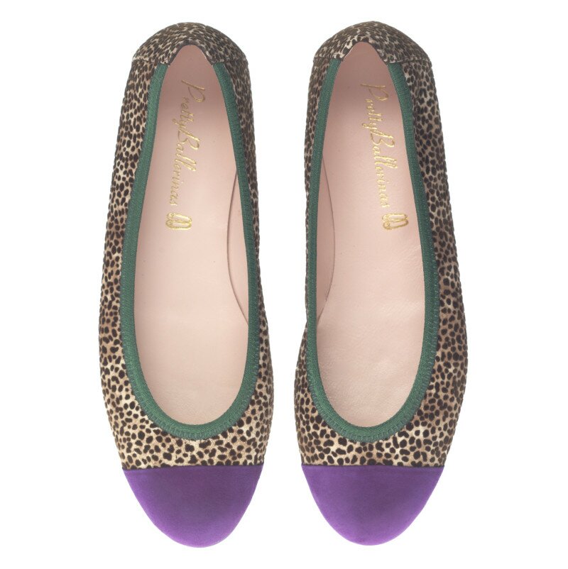 Marilyn violet toe spotty print green elastic - pair